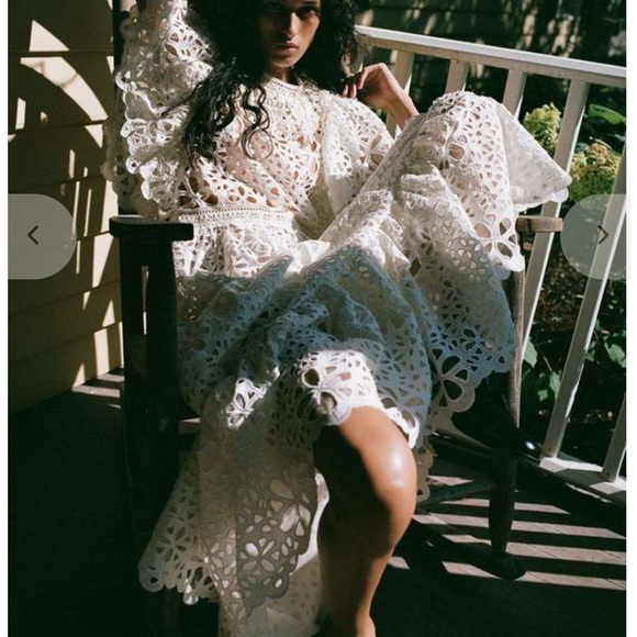 Sea New York Dresses & Skirts - Sea New York White Lumi Eyelet Lace Maxi Dress